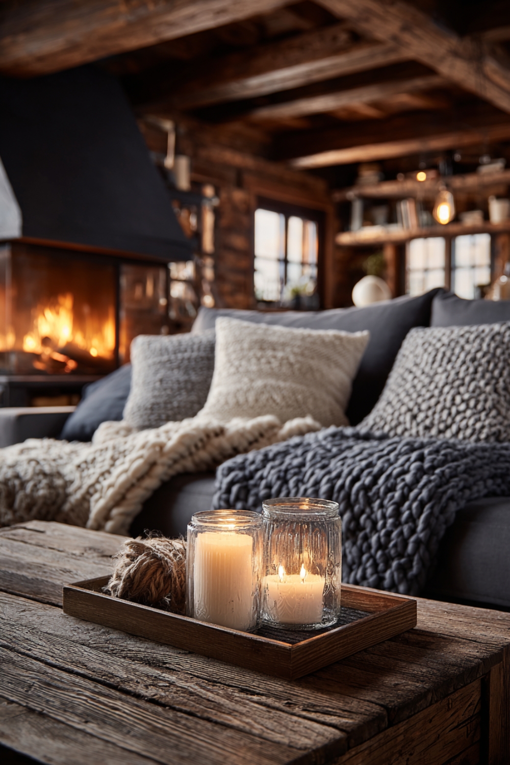 Cozy Scandinavian Living Room Corner That Truly Feels Warm with candles